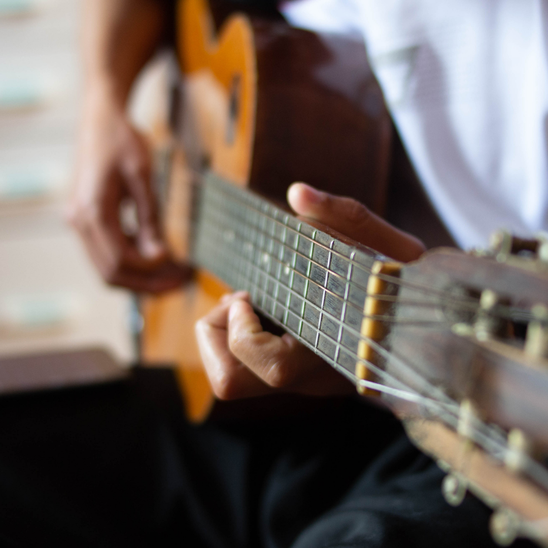 Musician playing guitar